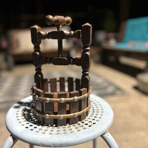 Vintage Wooden Nut Press Decor